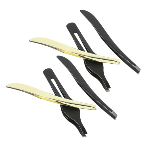 PACKOVE 2 Sets Stainless Steel Eyebrow Tweezers Set Eyebrow Plucker Tweezers Kit