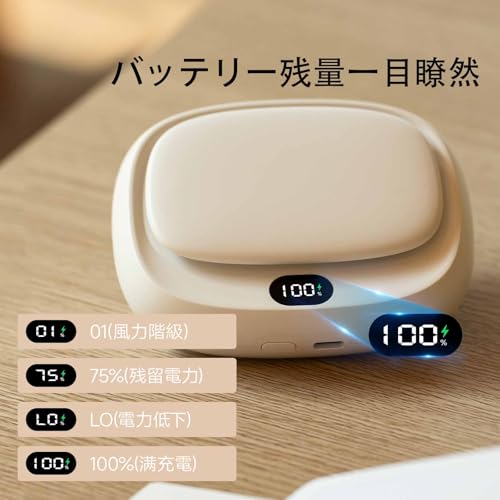 首掛け扇風機 ネックファン 腰掛け扇風機 ベルトファン 【1台4役】 携帯扇風機 首掛け/手持ち/腰掛け/卓上 LED残量表示 超軽量 超強風5段階調節 ハンディ 小型 Type-C5V/1A急速充電 ポータブル コンパクト高温対策/スポーツ観戦/花見/通勤通学/旅行用/ショッピングなどに適用 (グレー)