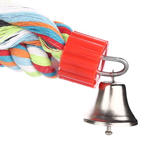 Jusney Bird Perch, Large Parrot Toys 63 Inch Climbing Rope Bungee Bird Toys #TOP4