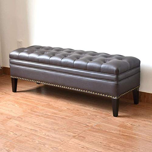 Tabouret de bout de lit long coffre de rangement scandinave