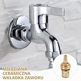 Zestaw 2 główek armatury 1/2'' z 20 zębami - wkłady ceramiczne do kranów z mosiądzu wysokiej jakości do łazienki i kuchni, idealne do przyłączy zimnej i ciepłej wody