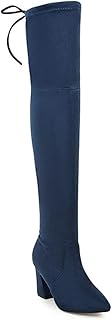 navy blue over the knee boots