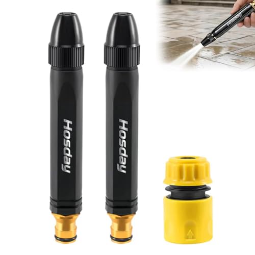 Hosday Powerful High-Pressure Home Car Wash & Garden Sprayer Hosday high Pressure Hose Nozzle Adjustable Jet Mist Shower Spray Modes All-Proof Garden Hose for Patio (2 PCS)