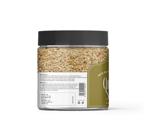 Image of Jivo Premium Quinoa Gluten Free | Gluten-Free | Saponin Free | High Protein & Fiber | Healthy Breakfast, Diet Food for Weight Management | 100% Wholegrain Cereal | Quinoa Jar 400g