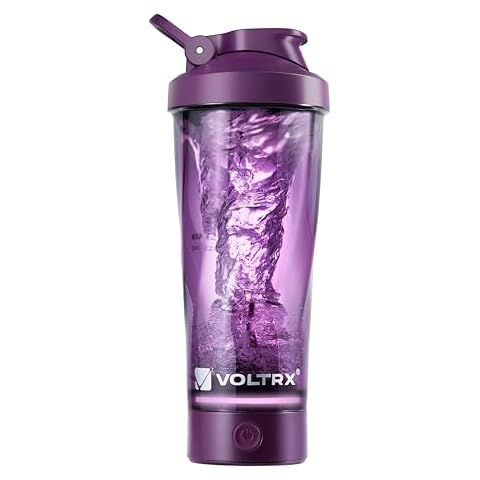 VOLTRX VortexBoost Electric Shaker Bottle, USB C Rechargeable Protein Shake Mixer, Shaker Cups for Protein Shakes and Meal Replacement Shakes, BPA-Free, Made with Tritan,Purple Cover