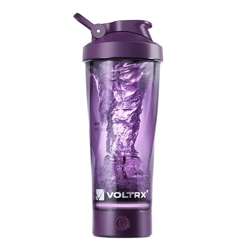 Image of VOLTRX VortexBoost Electric Shaker Bottle, USB C Rechargeable Protein Shake Mixer, Shaker Cups for Protein Shakes and Meal Replacement Shakes, BPA-Free, Made with Tritan,Purple