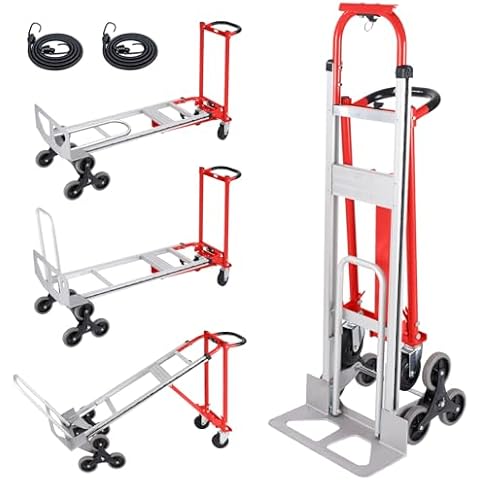 Oyoest 3 in 1 Industrial Convertible Stair Climbing Cart,1000 LBS Capacity Hand Trucks Heavy Duty,Platform Cart Collapsible Dolly for Transport & Moving in Warehouse, Home, Supermarket Cover