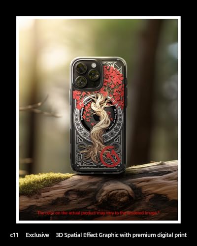 Image of Spigen Ultra Hybrid T MagFit Back Cover Case for iPhone 16 Pro, c11 Collection, MagSafe Compatible, Camera Control Covered, 3D Effect with Hexa-Layer Print - PC+TPU | Sephiroth