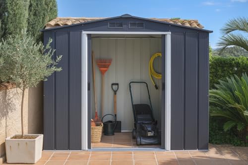 Miniatura 2 de Duramax - Caseta Cobertizo Jardín - Eco Calpe 8x8 - Metal - Color Gris Antracita