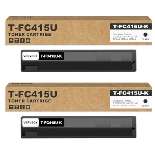 Toner noir T-FC415U lot de 2 cartouches haute capacité pour imprimante Toshiba E-Studio 3515AC