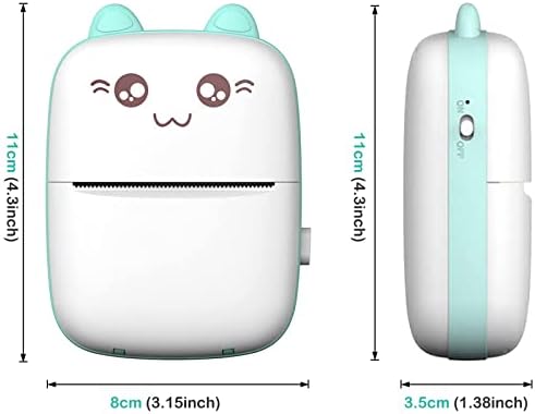 Carseatty Sticker Printer, Inkless Bluetooth Pocket Thermal Printer Wireless Label Machine Mini Photo Printer for Printing Logo, Notes,Journal,List,Memo(including13 rolls of printing paper)