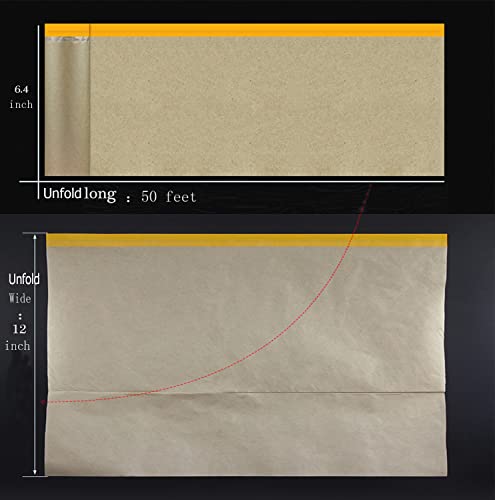 Xianshengle Masking Paper, Paint Masking Paper With Adhesive,12 Inch X 50 Feet Painters Paper Roll, Tape And Drape Painters Paper, For Auto Body Masking, Wall Covering And Paint Masking (4Rolls) #TOP1