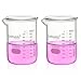 Labvida Heavy Duty Glass Beakers Set 2 pcs of Vol.1000ml Thick-Walled, 3.3 Boro Griffin Low Form with Double Scale Printed Graduation for Laboratories, Industries, Schools and Home use, LVAC014