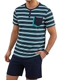 Uniexcosm Ensemble de Pyjama Homme Short Pyjama d'été Homme Pyjama d'été Doux pour Homme NBLBW L