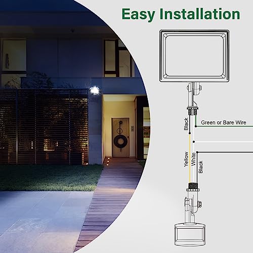 TREEWELL Motion Sensor, 180-Degree Replacement Motion Detector, Adjustable Time & Detection Sensitiity Up to 60 Feet Range, 3 Working Modes Pir Motion Sensor for Security Floodlight, White, UL Listed thumbnail 7