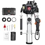 VEVOR 37.77cc Gas-Powered T Post Driver, 4-Stroke Engine Gasoline Fence Piling Pounder, with 3 Post Driving Head(45/55/88 mm), 1000W Portable Piledriver For Farm, Ranch Fencing, Road Improvements