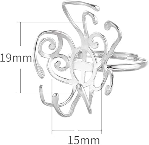 Miniatura 2 de Base de anillo de plata de ley 925 ajustable para anillo de piedras preciosas irregulares, ajuste de búsqueda en blanco, fabricación de joyas hechas