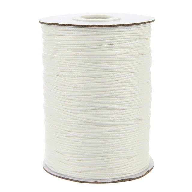 Nici do szycia，Nić poliestrowa Nici do szycia, woskowana żyłka sznurkowa okrągła czarna czerwona biała bawełniana lina sznurkowa(Wit,Diameter 2mm)