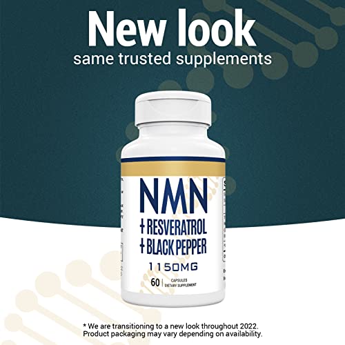 Nmn + Trans-Resveratrol 99% Purity, Max Absorption And Fast-Acting 1150Mg Supplement, Powerful Antioxidant & Anti-Aging Supplement, Boost Nad+, Immune Health, 360 Capsules (Packing May Vary) #TOP1