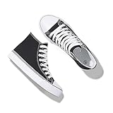 Iarus High Top Sneakers for Women White Canvas Comfortable Shoes for Women Walking Casual Sneakers Tennis Shoes（balck09）