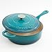 Crock Pot Artisan 3.5 Quart Enameled Cast Iron Deep Sauté Pan, Teal Ombre