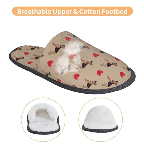 German Shepherd Dog Print House Slippers For Women And Men,Soft Slippers With Memory Foam,Non-Slip Indoor Home Shoes3