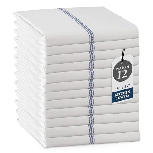 Kitchen Towel Set - 100% Cotton Kitchen Towels, Reusable Dish Cloths, Blue Dish Towels for Kitchen, Soft Absorbent Tea Towels, Durable Kitchen Hand Towels, 15” x 25” Kitchen Dish Towels - 12 Pack
