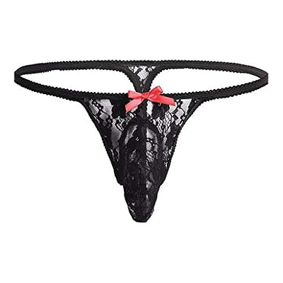Genérico Ropa Interior de Encaje para con Espalda en T Pantalones Cortos para con Estilo patrón para Tanga íntimos (Black L) | Ya disponible en tu tienda friki favorita! En mundofriki.es!