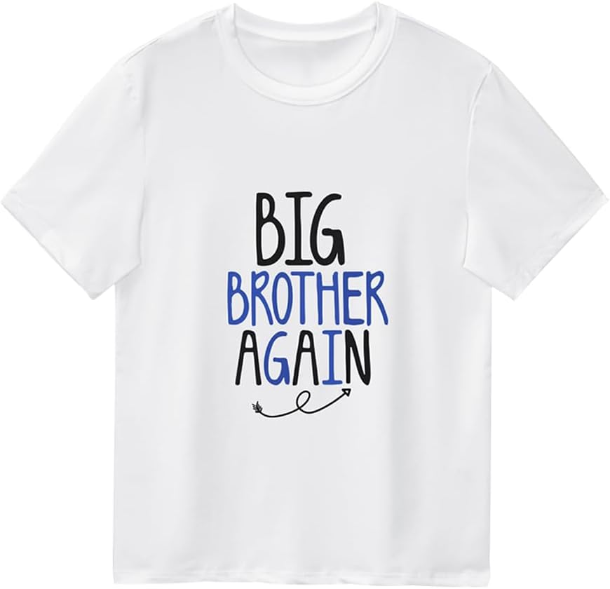 XinhuidaBaby Boys T Shirt Tops Outfit Big Brother Again Finally Tees New Little Brother Romper Bodysuit Sibling Matching Clothes