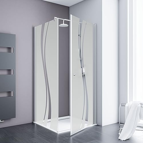 Schulte Duschkabine Drehtür inkl. SW AlexaStyle 2.0 Alunatur, Dekor Liane 80 x 80 x 192 cm
