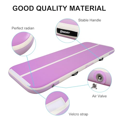 Tumble Track, Inflatable Tumbling Mat,Tumble Track Mats for Gymnastics, and Tumble Track with 8 Inches Thickness for Home, Training, Cheerleading, Yoga, Water with Pump (Purple, 13ft×3.3ft×4inch(4x1x0.1m)) by EGGORY - Image 3