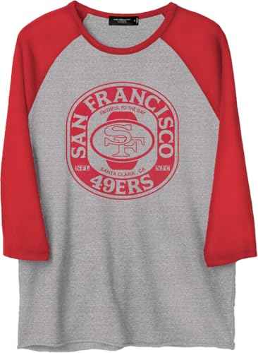 Junk Food - Mens 49Ers Elite Raglan Jacket, Color Heather Gray/Licorice, Size: Medium