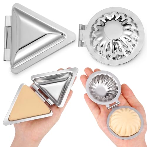 SiliFine 2 Pcs Samosa & Kachori Maker Mold Maker Metal Samosa Mould Fold Mould Indian Return Gifts for Pooja, Ganpati, Diwali, Dasra (2.5inch, 3.5inch)