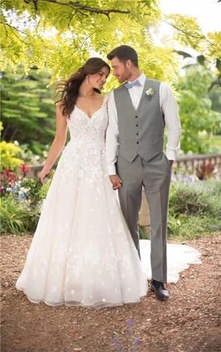 Mens Suit 2 Piece Slim Fit Suit for Men Vest Pants Suit Set for Wedding Groom Formal Business3