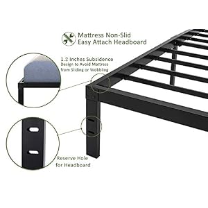 45MinST 14 Inch Platform Bed FrameEasy Assembly Mattress Foundation 3000lbs Heavy Duty Steel SlatNoise FreeNo Box Spring Needed Queen