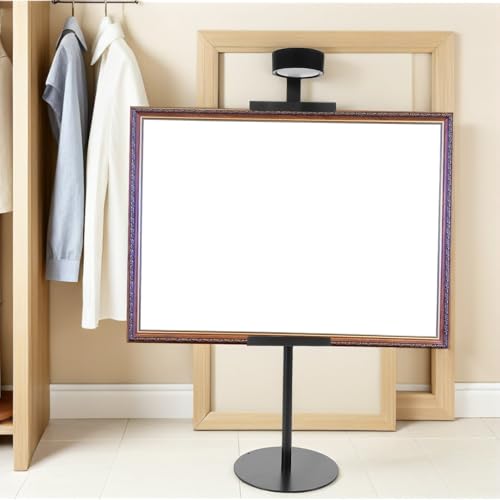 Support de cadre photo haut de gamme en métal noir avec LED de table