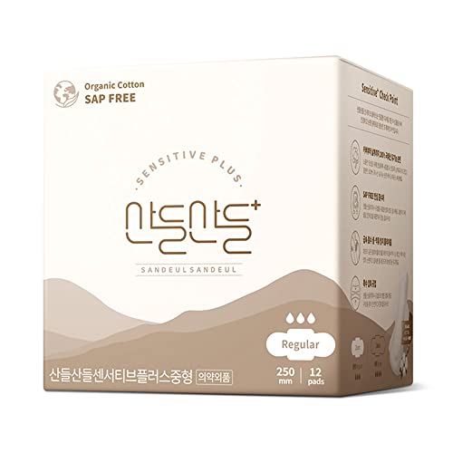 Sandeulsandeul Sensitive Plus Organic Pads Regular - Regular Absorbency, Unscented, Organic Pads For Women, Organic Pads With Wings, Organic Cotton Pads, Organic Feminine Pads #TOP2