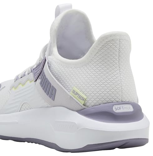 PUMA Softride Enzo 5 Slip Tech Wns Scarpe da Corsa su Strada, da Donna, Bianco, Lavanda, Pop, Lilla Lucido, Mela Spritz, 38, Puma Spritz di Mela Bianco Lavanda Pop Lilla lustro, 38.5 EU - Immagine 1