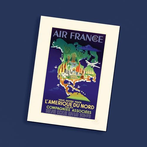 Affiche Air France 1951 Amérique du Nord, le poster vintage qui ravive la nostalgie des voyages