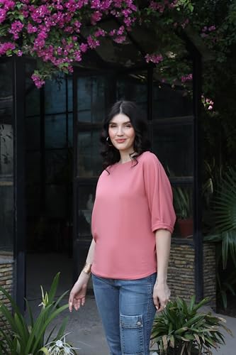 Image of Zilcon Womens Half Ballon Sleeve t-Shirt Tops Boat Neck Loose Fit Casual Workout T-Shirts
