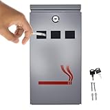 FURNISHED Cenicero al Aire Libre montado en la Pared Gris de la Bandeja de la Ceniza del Cigarrillo del acero Inoxidable del