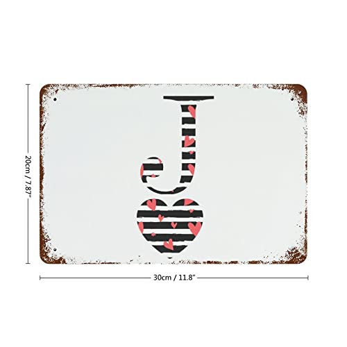 Plaque en étain lettre J romantique comme idée de cadeau de mariage original et durable - 3