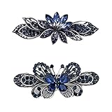 🍀Paquete incluido🍀 : recibirá 2 piezas de pinzas para el cabello con diamantes de imitación vintage de diferentes formas para decorar su peinado, que se puede cambiar en su vida diaria, encantador y hermoso