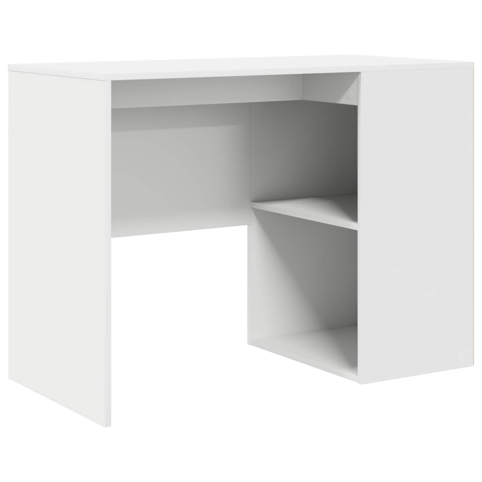 Scrivania ad angolo in legno ingegnerizzato bianco con cassetto e ripiano 102 x 88 x 75 cm per ufficio casa smartworking postazione lavoro studio gaming