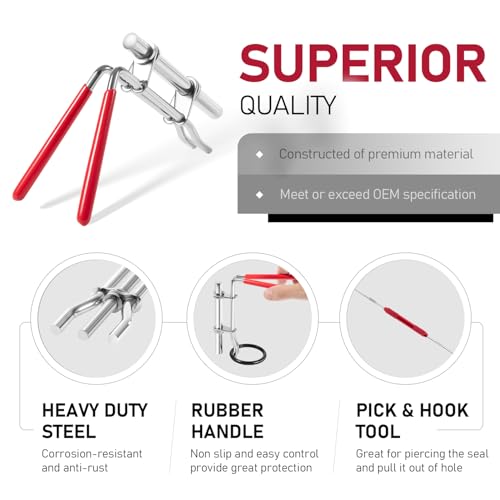 Image of Hydraulic Cylinder Seal Kit-Rod Seal Install Tool-Hydraulic U-Cup Twistor Installation Tool Seal Twistor Install Tool Set with 2 Side Pick & Hook Multi Tool 5PCS