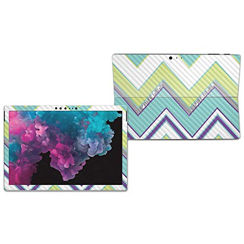 Image of MightySkins Carbon Fiber Skin for Microsoft Surface Pro 6 - Pastel Chevron | Protective, Durable Textured Carbon Fiber Finish | Easy to Apply, Remove, and Change Styles | Made in The USA