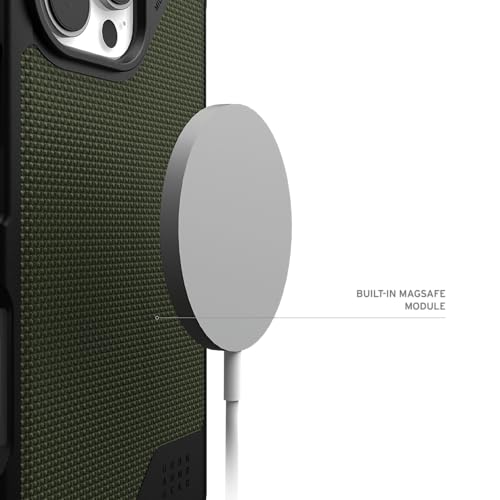 Image of Urban Armor Gear UAG Metropolis LT Magnetic Compatible, Feather-Light Protective Case /Cover Designed for iPhone 16 Pro (6.3-Inch) (2024) (Military Drop Tested) - Kevlar Olive