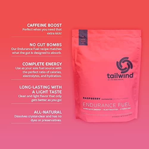 Tailwind Nutrition Endurance Fuel, Caffeine Drink Mix With Electrolytes, Non-Gmo, Free Of Soy, Dairy, And Gluten, Vegan Friendly, Raspberry Buzz, 50 Servings #TOP1