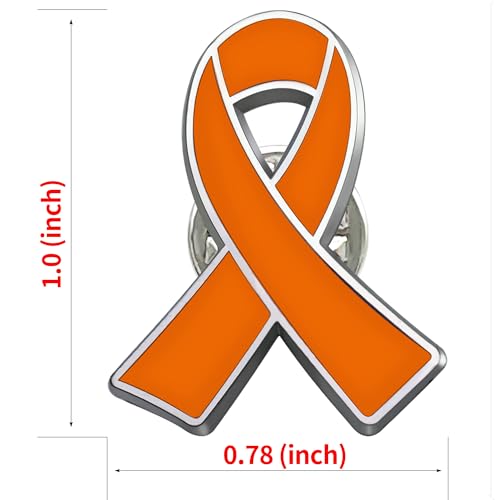 25/50/100/200 pieces Orange Ribbon Pin Leukemia Kidney Cancer Multiple Sclerosis Awareness Hope Brooch Pins Lapel Pin Bulk Raise Awareness Charity Fundraiser Supplies2