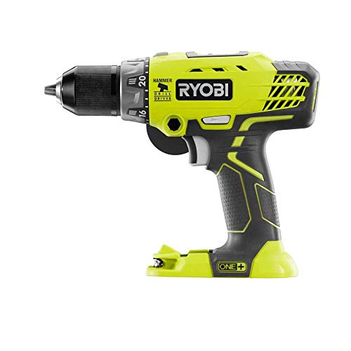 Ryobi P214 One+ 18 Volt Lithium Ion 1/2 Inch 600 Pound Torque Hammer Drill/Driver (Tool Only) With Handle (Non-Retail Packaging) #TOP1